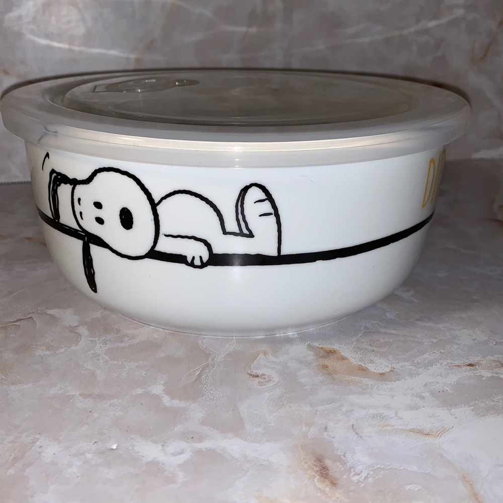 Peanuts: “did someone say food “collection serving bowl/ storage container